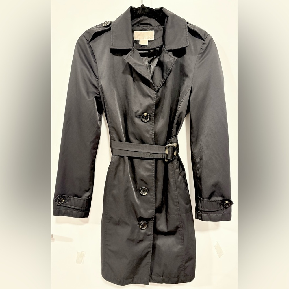 Michael Kors Classic Black Belted Trench Coat | Women’s Size Small